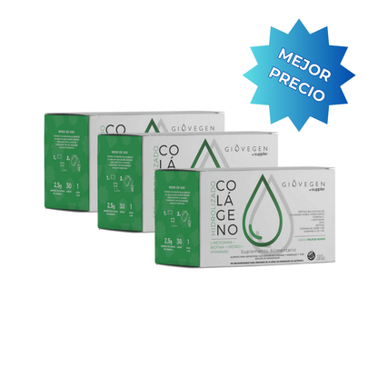 Colágeno Giovegen Péptidos Cabello & Uñas - Pack x3 (90 días de consumo)