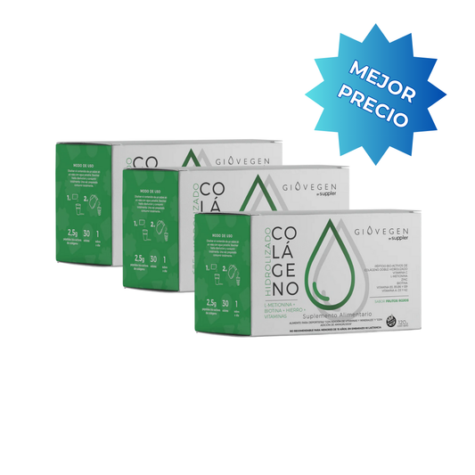 Colágeno Giovegen Péptidos Cabello & Uñas - Pack x3 (90 días de consumo)